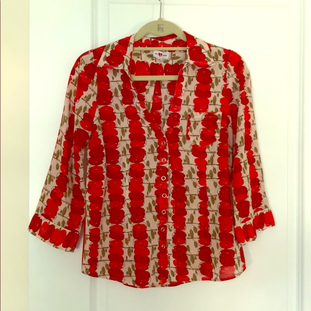 Button down shirt with cherries